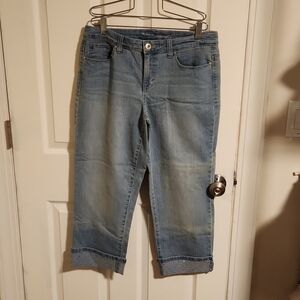 Style & Co High Cuffed Denim Capris With Studded Cuff
